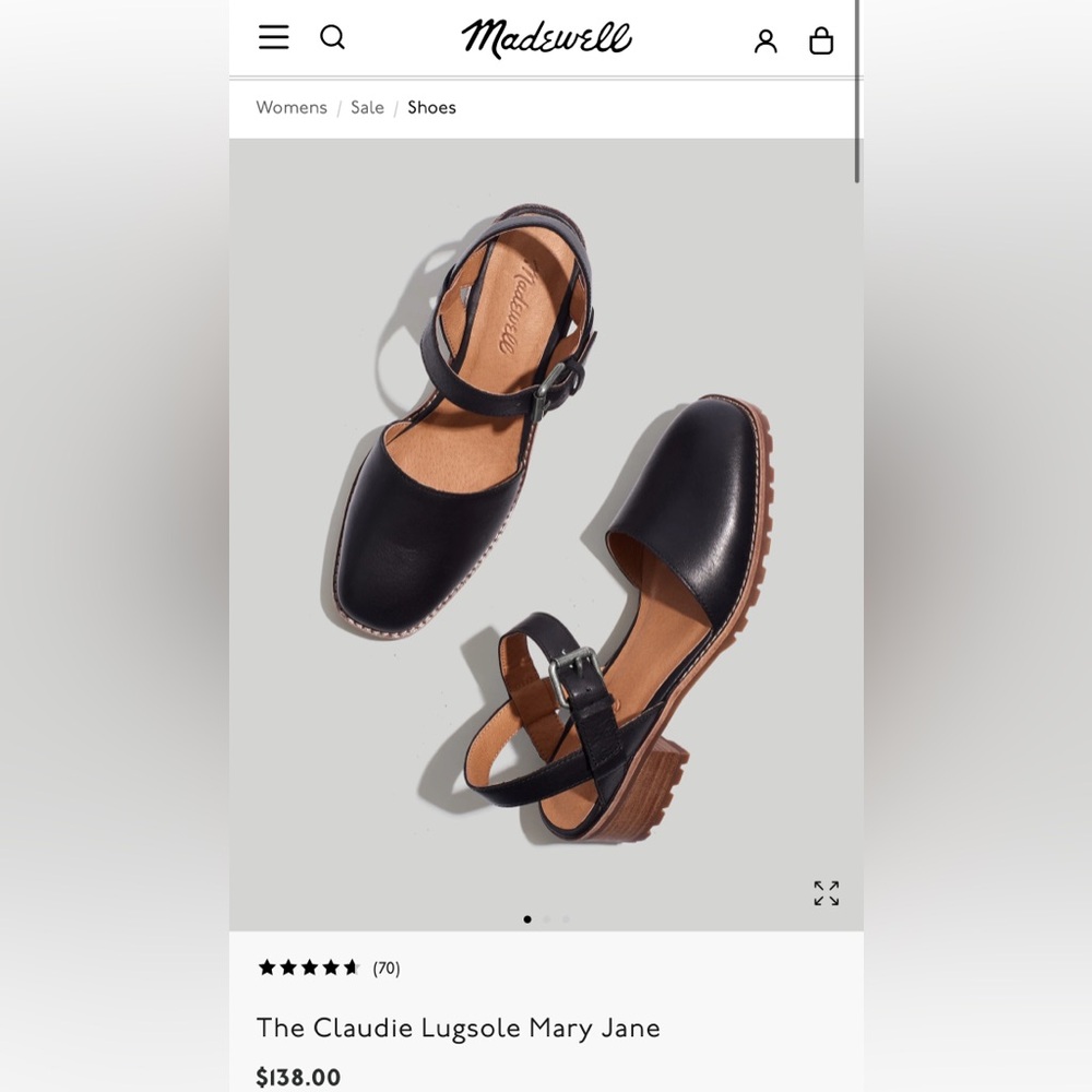 Madewell Black Claudie Lugsole Mary Janes Women’s Size 8 Leather - Picture 1 of 7